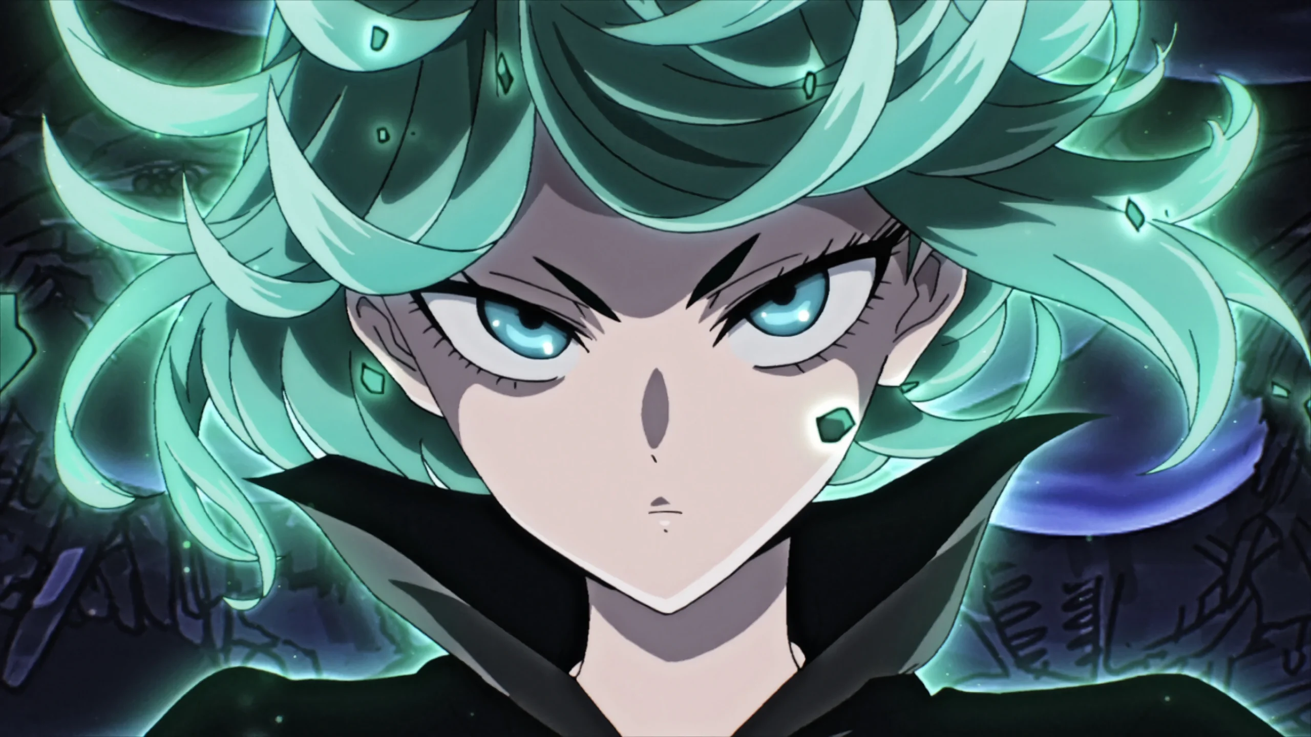 Tatsumaki, the S-Class Rank 2 esper hero from One Punch Man, channeling her psychic powers