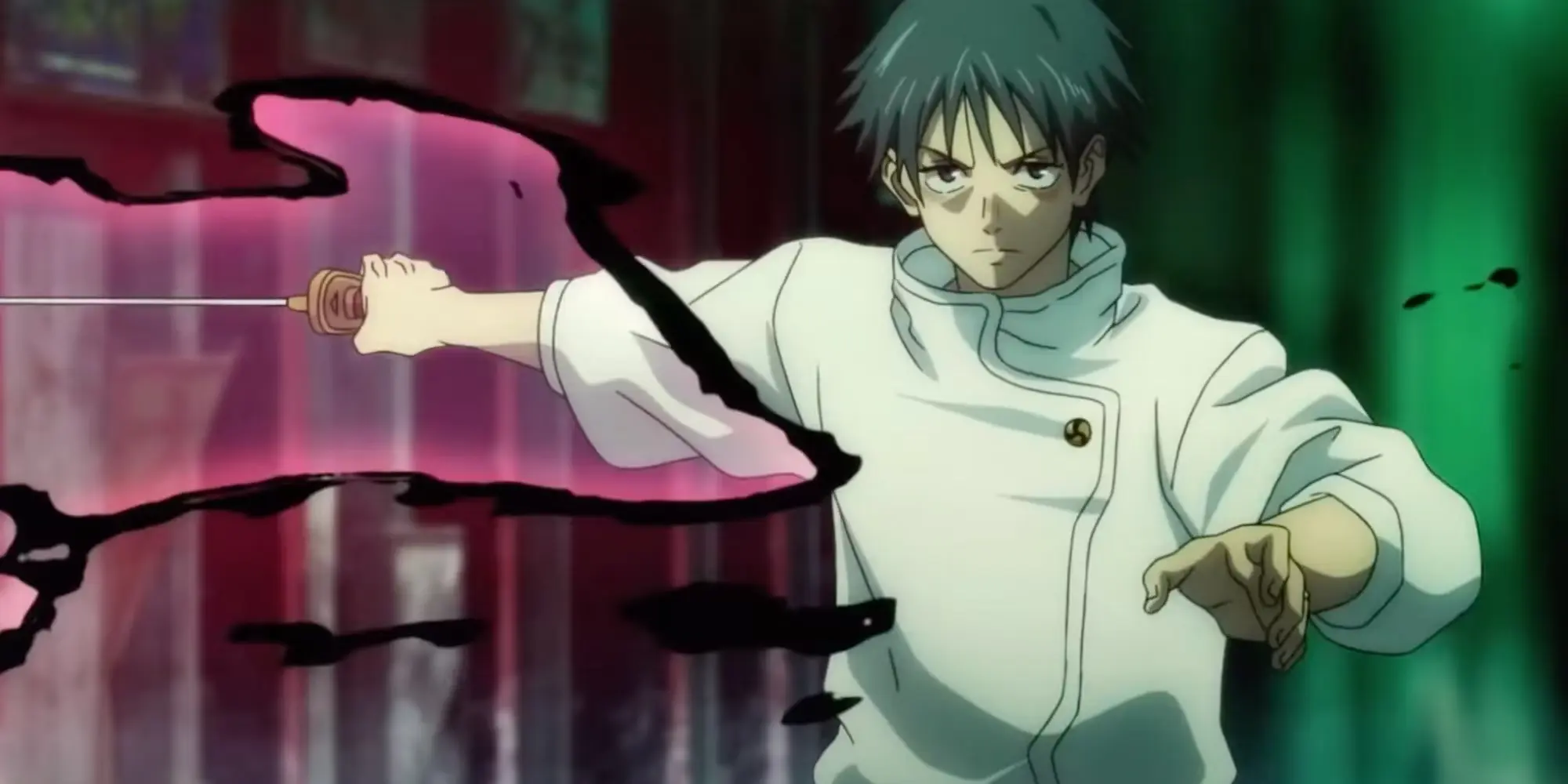Yuta Okkotsu wielding his katana enveloped in cursed energy in Jujutsu Kaisen 0