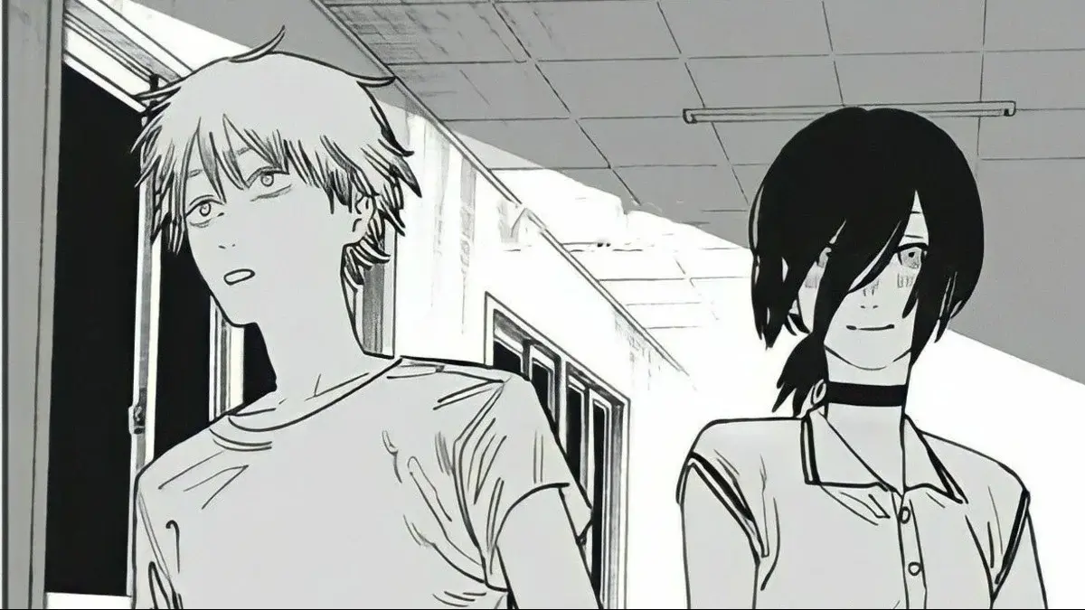 Denji and Reze together in the Chainsaw Man Reze Arc manga, the bittersweet final moments