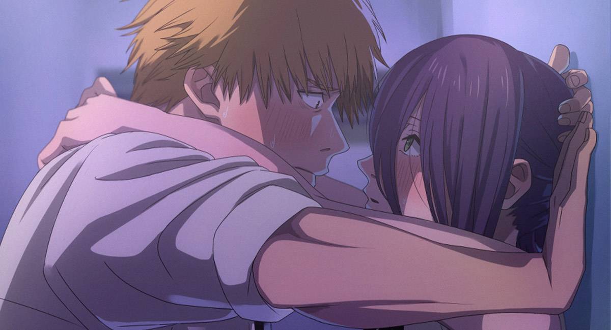 Denji and Reze sharing a tender moment in the Chainsaw Man Reze Arc movie