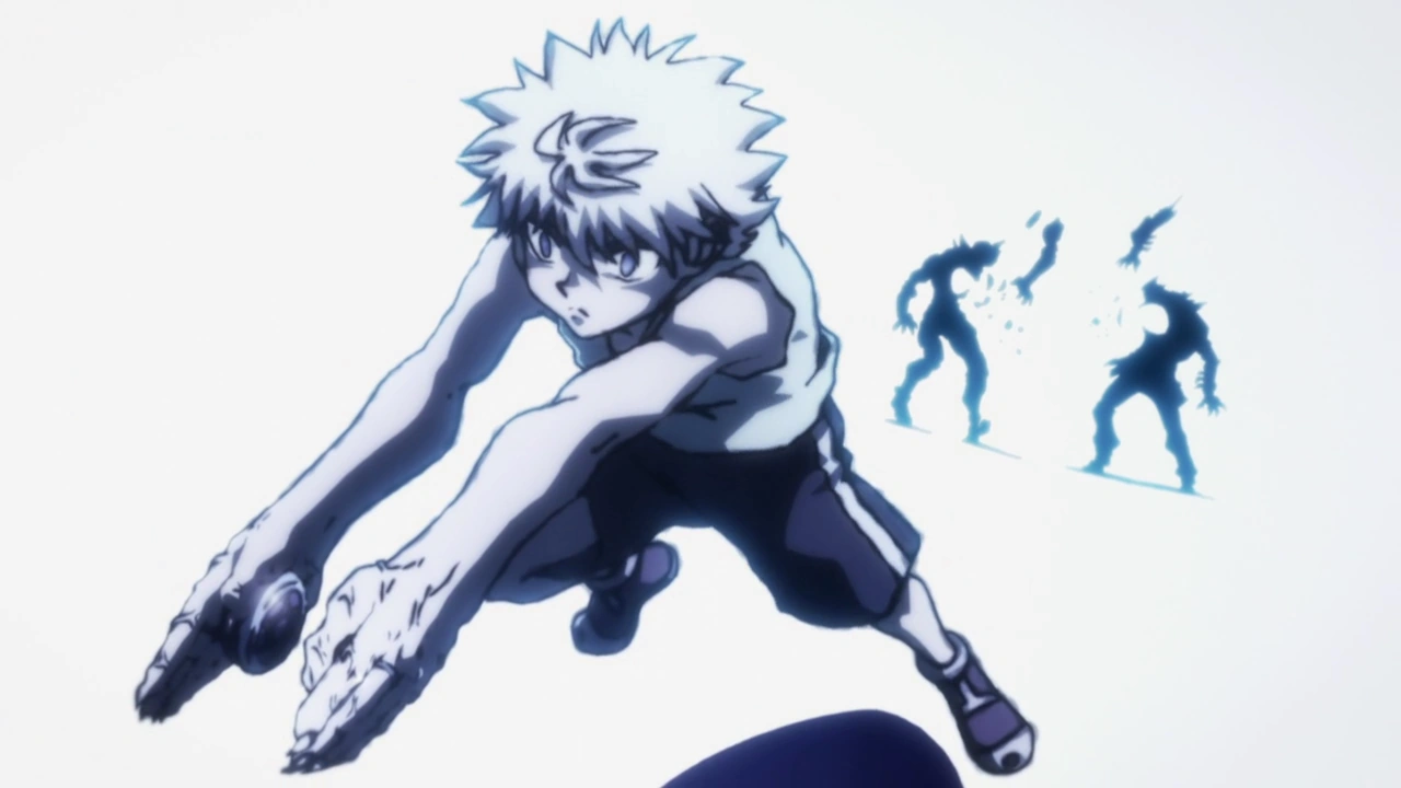 Killua Zoldyck in combat during the Chimera Ant arc of Hunter x Hunter