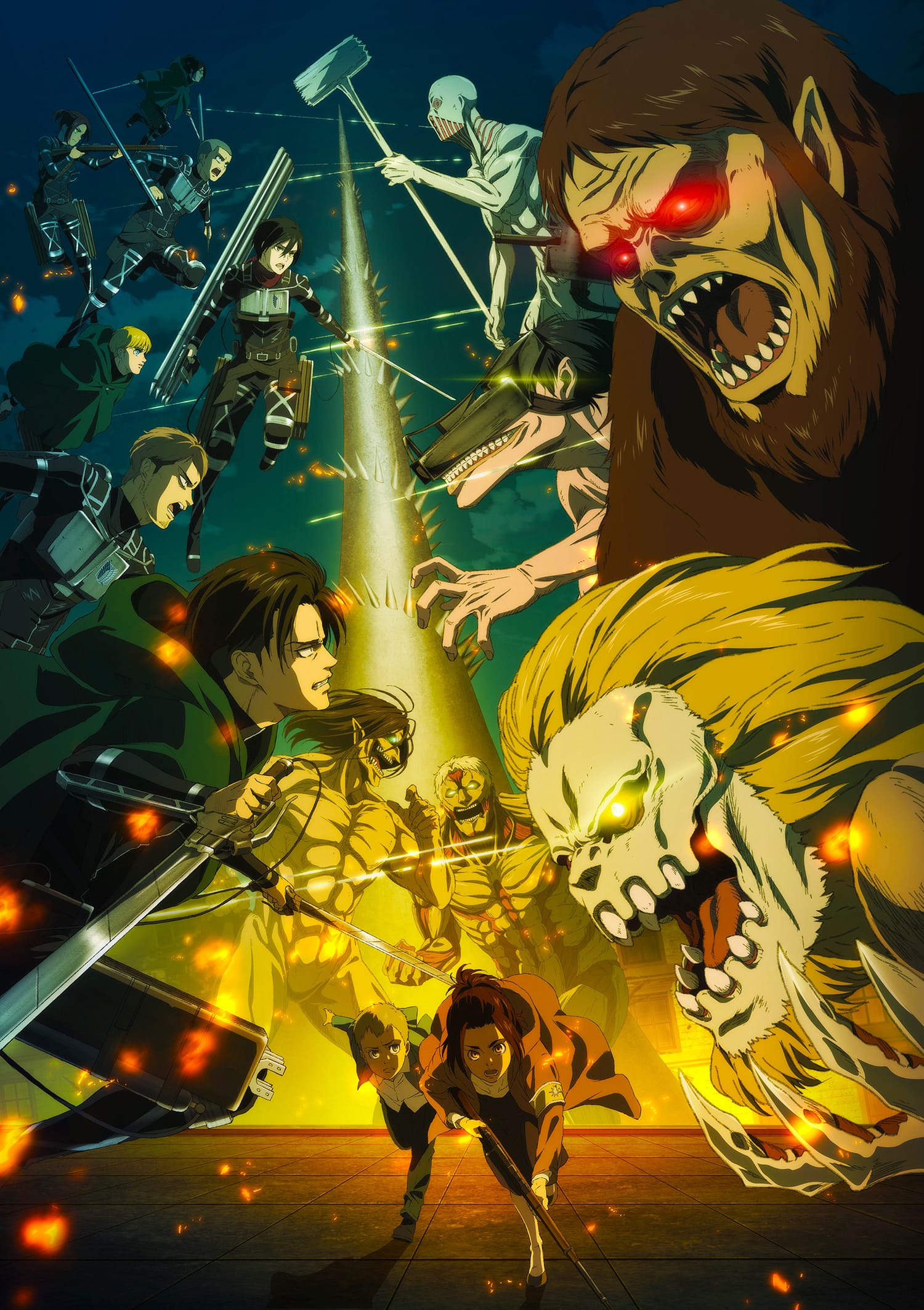Titans and Survey Corps soldiers clash in Attack on Titan: The Final Season — the world Eren Yeager reshaped