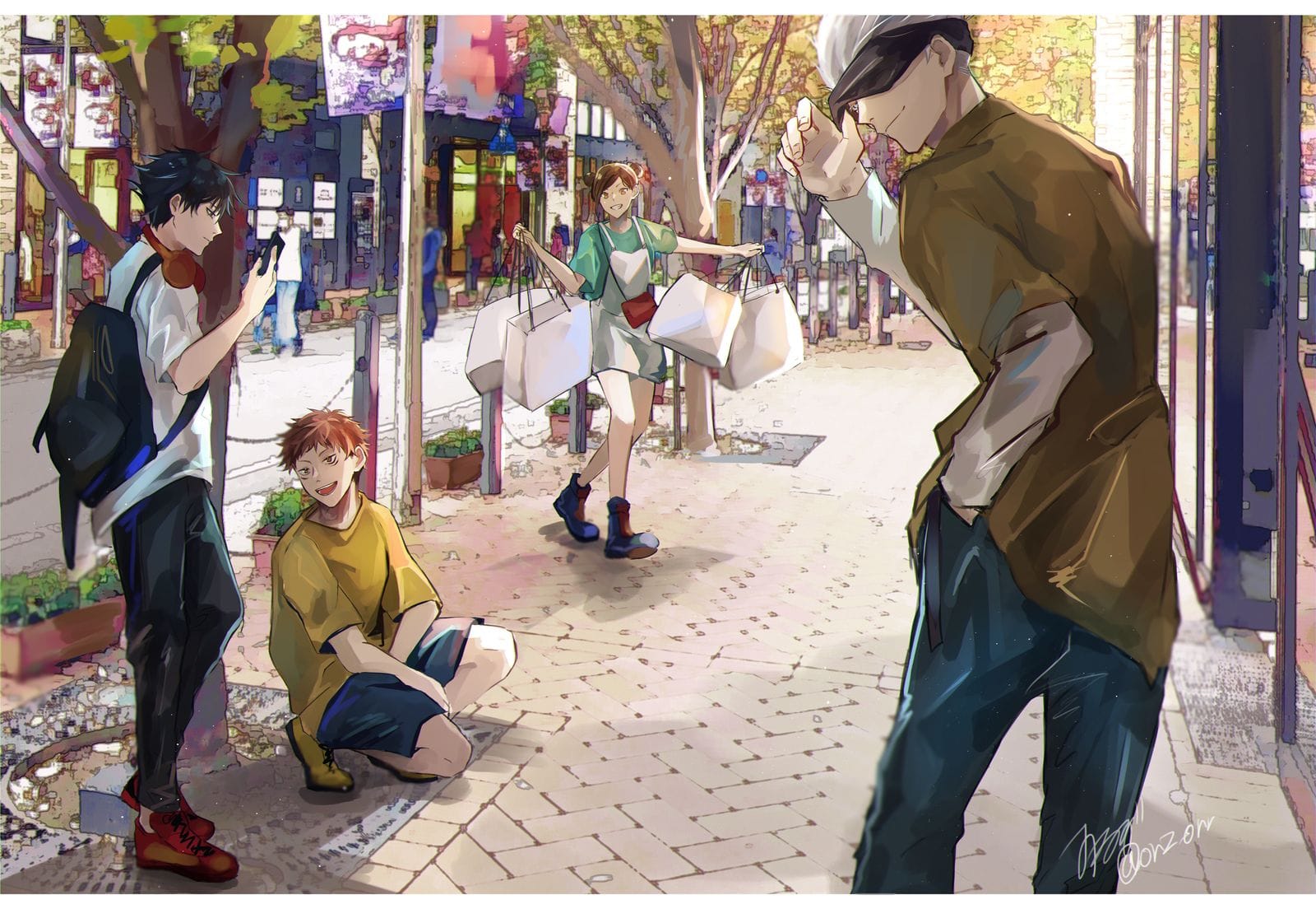 Jujutsu Kaisen main cast - Yuji Itadori, Megumi Fushiguro, Nobara Kugisaki, and Nanami