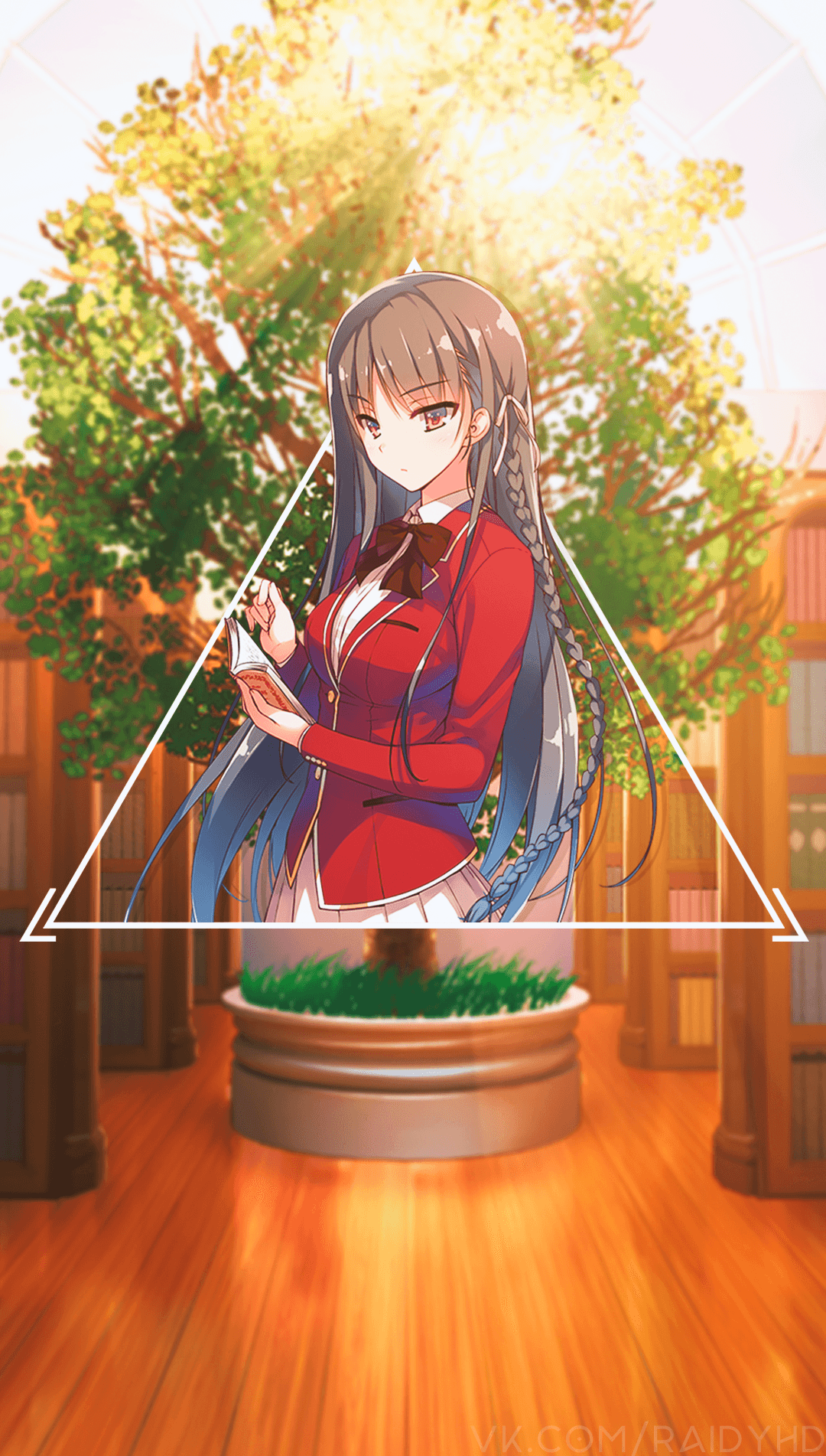 Horikita reading from Classroom of the Elite