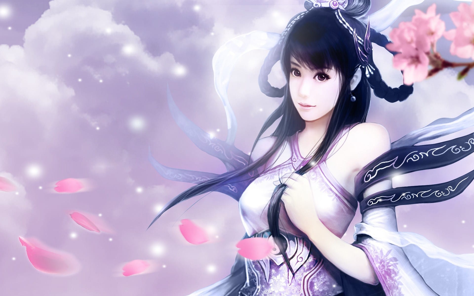 Fantasy anime artwork with ethereal atmosphere