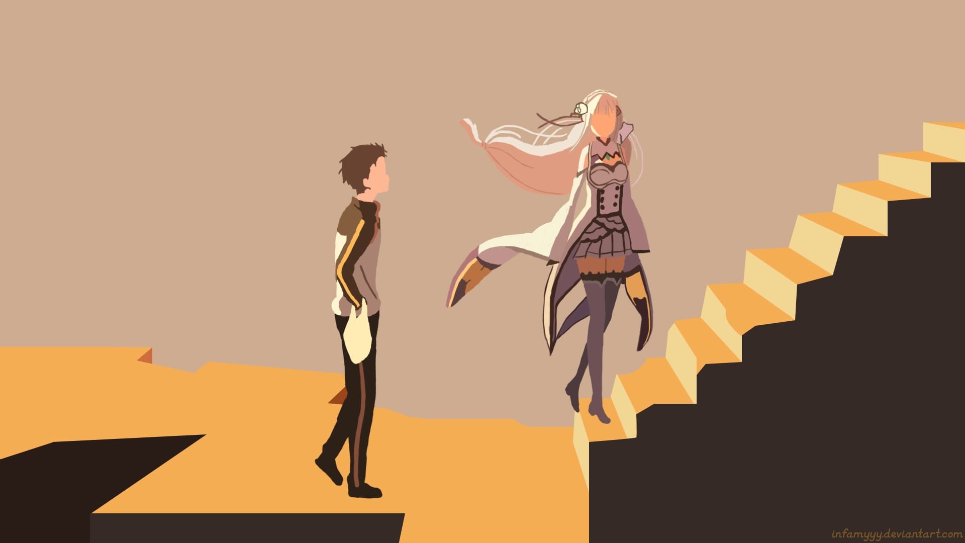 Subaru and Emilia together from Re:Zero