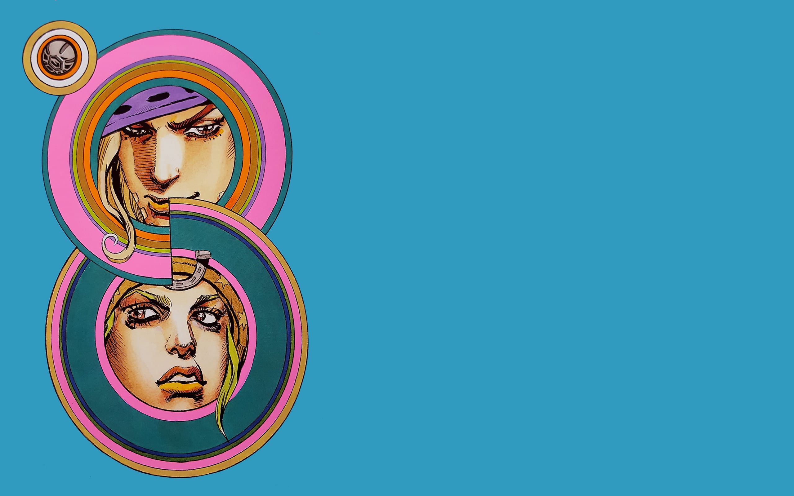 Johnny Joestar and Gyro Zeppeli portrait artwork from Steel Ball Run