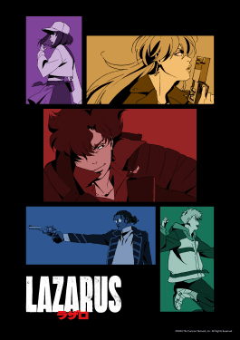 Lazarus anime key visual featuring the main cast