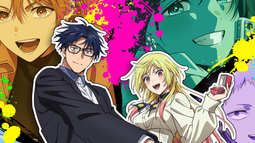 Marriagetoxin anime key visual featuring Hikaru Gero and Mei Kinosaki