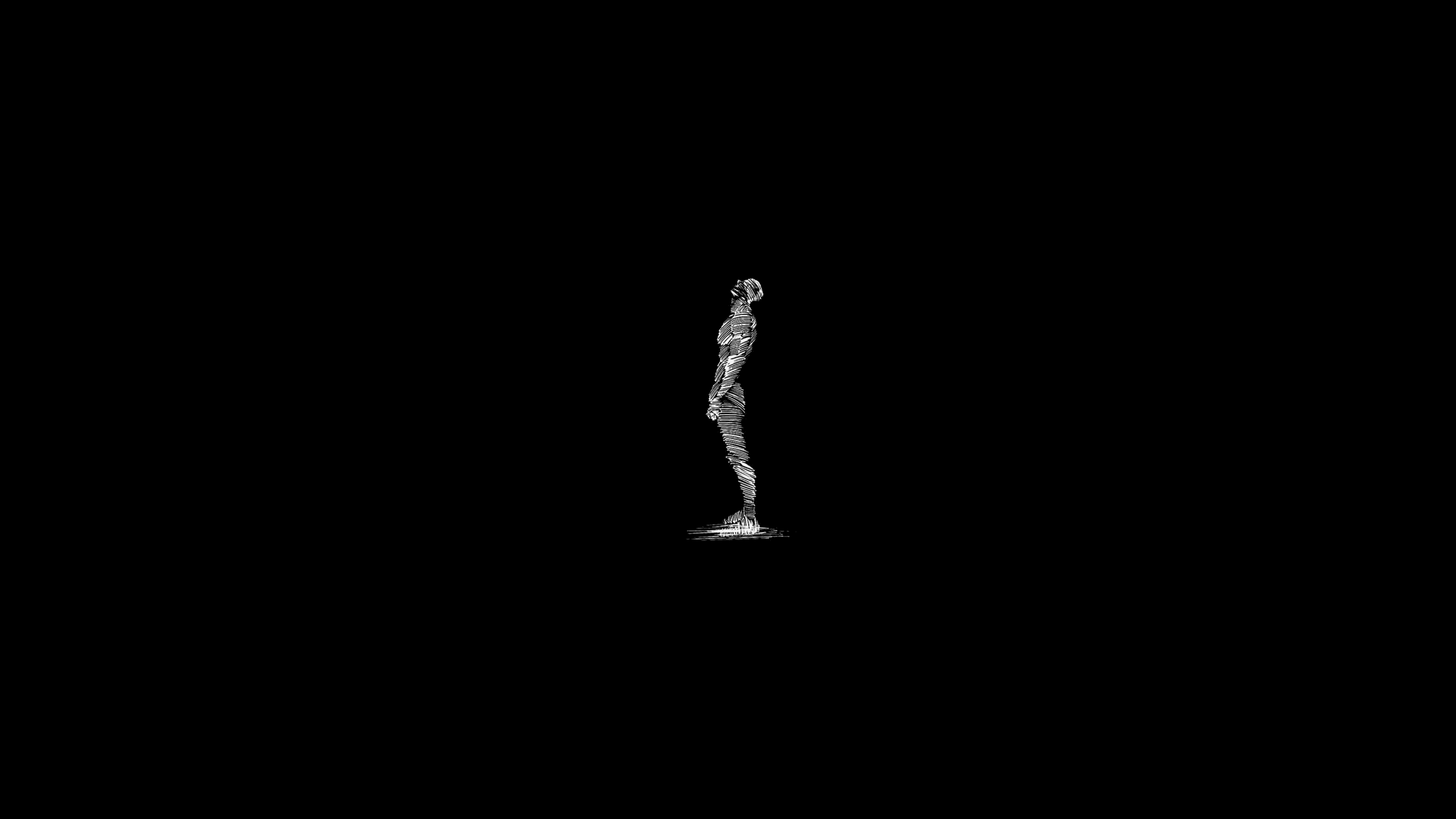 Minimalist Baki Hanma manga artwork on a dark background