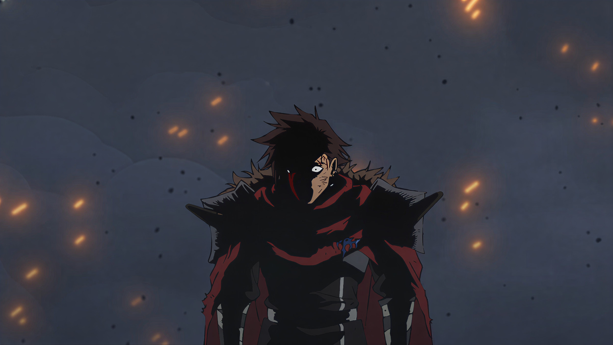 Hero Killer anime protagonist Ihwa in a dramatic dark pose with glowing embers — official anime adaptation announcement